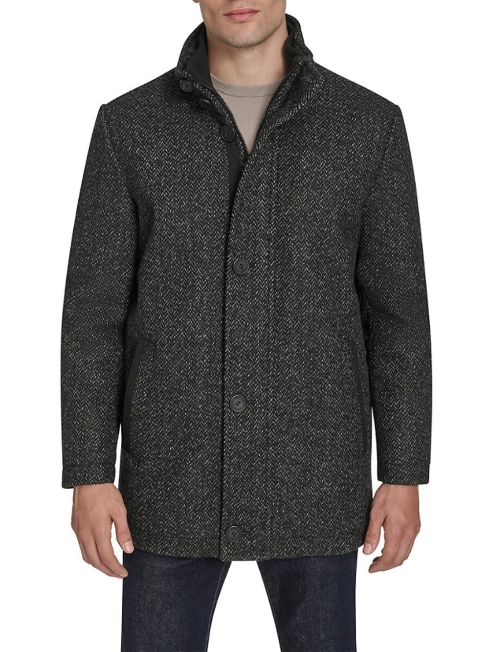 Marc New York Men's Dorsey Plaid Jacket - Black Herringbone NWT